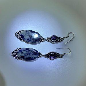 Sodalite & Amethyst Earrings
